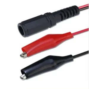 3A DC power crocodile clip battery charging cable red and black gripper tester cable