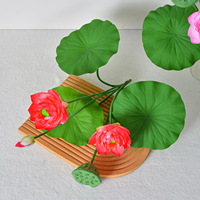 Künstliche Lotus-Wasserlilienblumen im chinesischen Stil für Restaurant-Tisch- und Bodenarrangements, dekorative Aquapflanzer aus Seidenstoff