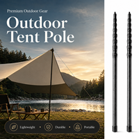 Poteau de tente extérieur haut de gamme en fibre de carbone, léger, durable, portable, support télescopique, système de verrouillage par torsion, base en caoutchouc antidérapante