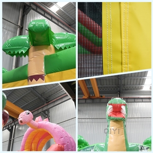 Château gonflable combiné personnalisé en PVC durable pour la <span class=keywords><strong>location</strong></span> événementielle, motif dinosaure bleu, pour enfants - Product Image 5