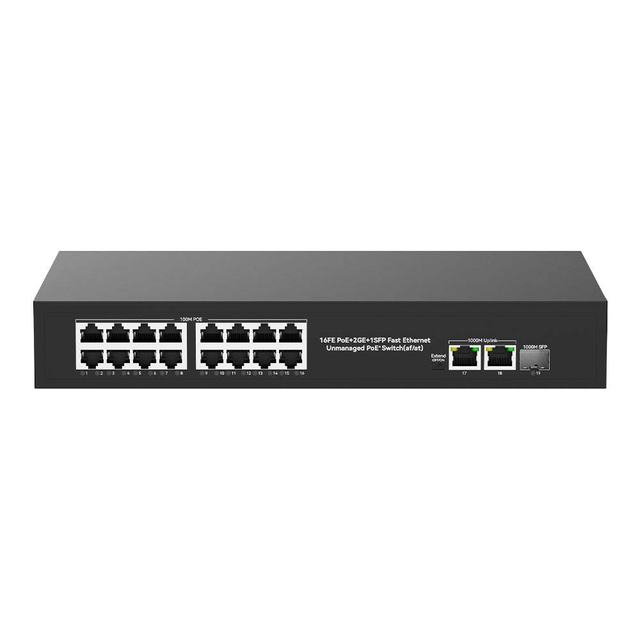 Gigabit 48V Active IEEE802.3 AF/AT Unmanaged TS/OEM/ODM for IP Camera CCTV 16 Port POE Switch