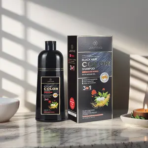 Natural Organic Herbal Ammonia Free Hair Dye Shampoo Black Coloring Permanent 3 In 1 Tinte Cabello Color