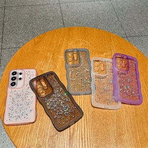 เคสโทรศัพท์ใสกันกระแทกขอบหยักแบบอีพ็อกซี่ สำหรับ Samsung Galaxy S26 Ultra S25 Edge S24 S23 Plus S25FE ลายดาววิบวับ - Product Image 1
