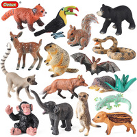 yxs Modèle de simulation d'animaux de la jungle transfrontalier, Cadeau pour enfants, Jouet de Noël, Décoration de gâteau, Ornement de Pâques