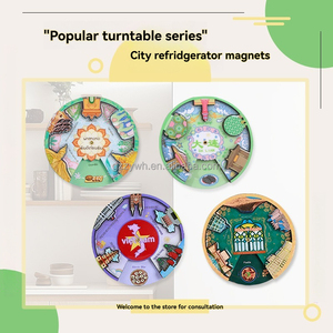 Magneti da Frigorifero Rotanti delle Città, Decorazione Creativa in Legno, Magneti da Frigo Popolari per Città Turistiche - Product Image 2