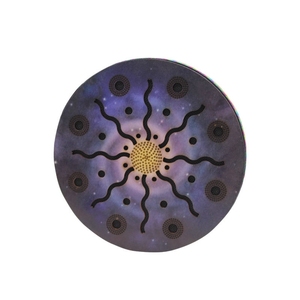 Tambour à main en bois naturel de 8 pouces, instrument de musique ethnique de percussion pour la thérapie sonore, la méditation et la relaxation - Product Image 5