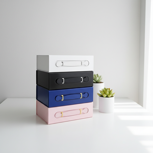 Boîte rigide pliable magnétique personnalisée avec poignée en PU pour emballage de luxe de cosmétiques, vêtements, chaussures, cadeaux, logo personnalisé, recyclable - Product Image 1