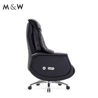 Fauteuil de bureau électrique pivotant ergonomique en cuir M&W, réglable, avec repose-pieds, rotation à 360 degrés, garantie 5 ans