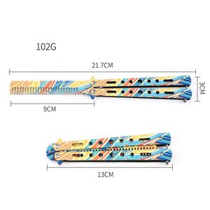 Práctica de entrenamiento de acero inoxidable al aire libre mariposa entrenamiento cuchillos mariposa peine cuchillo entrenador mariposa <span class=keywords><strong>Balisong</strong></span> entrenador - Product Image 6