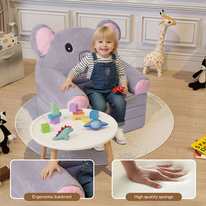 2-in-1 Kids Sofa Lounger Convertible <b>Chair</b> Soft Faux Fur Sponge Massage Removable <b>Cover</b> Easy Cleaning Ergonomic Backrest School - Product Image 6