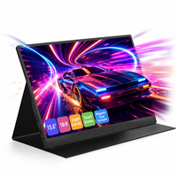 Écran portable 15,6 pouces pour ordinateur portable, vente en gros OEM, écran tactile IPS FHD, support magnétique, étui en cuir, 740g, fin, pour les voyages et le jeu