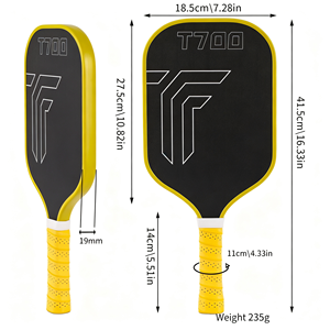 Paleta de Pickleball GQK T700, Forma Estándar, Verde, Mango Antideslizante, Diseño sin Bordes de 40 Orificios, Núcleo de Madera de Álamo, Ligera - Product Image 2
