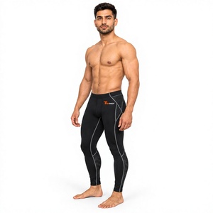 <b>Men</b> Compression Tights Polyester Spandex 220 GSM High Stretch <b>Gym</b> Running Training <b>Leggings</b> OEM Private Label Factory - Product Image 1