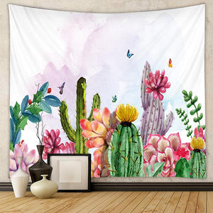 Fondo de pared impreso Digital de <span class=keywords><strong>cactus</strong></span> suculento, <span class=keywords><strong>tapiz</strong></span> colgante con estampado botánico para dormitorio - Product Image 3