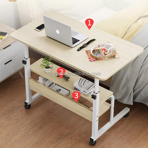 Estudiante estudio blanco altura ajustable computadora escritorio madera moderno barato móvil ruedas computadora escritorios portátil soporte para la venta - Product Image 3