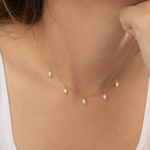 SongYi kadın zarif moda y-şekilli püskül uzun tatlı su inci köprükemiği zincir kolye - Product Image 4