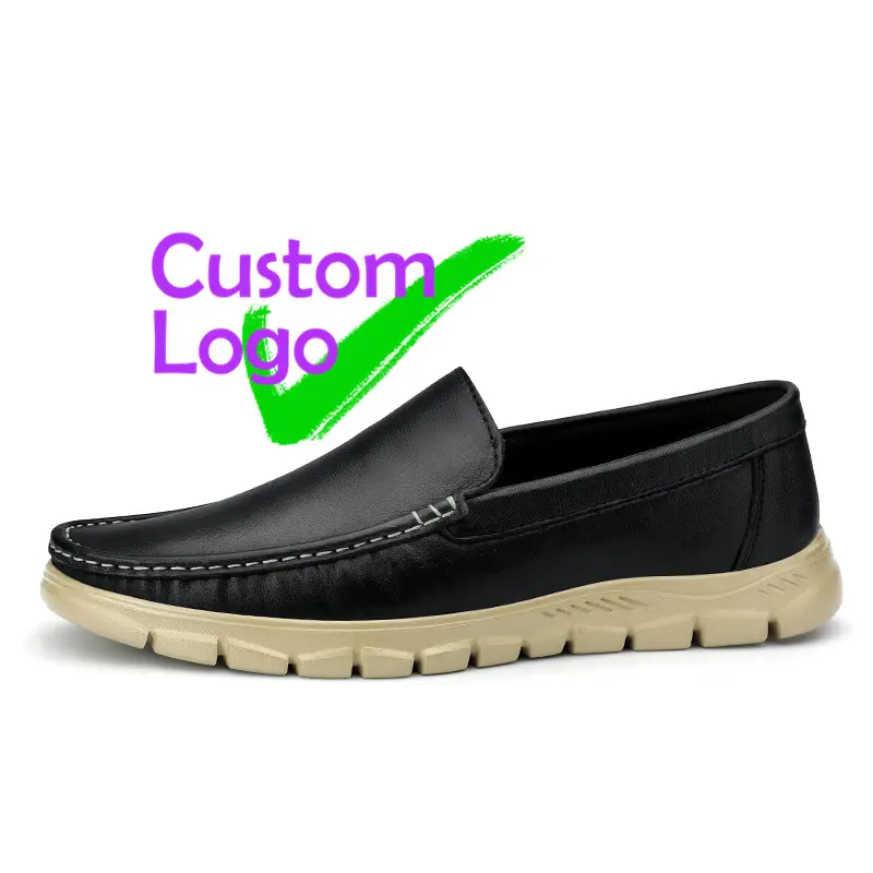 Pares yiwu Schuhe Pure Slip-on Man Lederschuhe Mode In Italien Flat Heel Design Männer Echte Lederschuhe Loafers Grain Noir