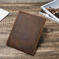 Cuaderno de piel auténtica B5 con logotipo personalizado impreso retro cubierta completa en relieve hecho a mano con ranura para bolígrafo CF9061