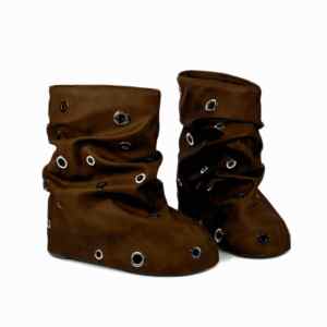 <span class=keywords><strong>Botines</strong></span> de PU con plataforma, cuña y ojales perforados de Omen's con punta redonda y pantorrilla ancha - Product Image 6