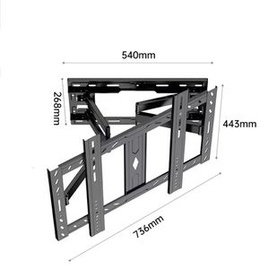 Supporto <span class=keywords><strong>TV</strong></span> Girevole <span class=keywords><strong>a</strong></span> Movimento Completo, Staffa da Parete Regolabile per <span class=keywords><strong>TV</strong></span> LCD da 32-80 Pollici - Product Image 4