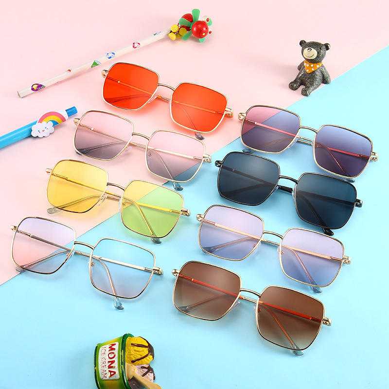 Trendy Metal Frame Sunglasses for Kids UV Protection