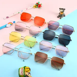 新款时尚儿童太阳镜金属框男童女童太阳镜婴儿时尚彩色太阳镜2023