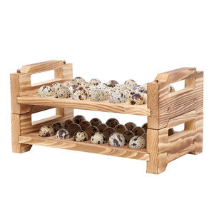 Estante de almacenamiento de exhibición de huevo de Paloma fresca de cocina de granja 48 ranuras apilables bandeja de huevo de <span class=keywords><strong>codorniz</strong></span> de madera - Product Image 1