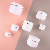 Pot en plastique PP blanc, récipient pour crème cosmétique de 20g avec couvercle dôme en argent
