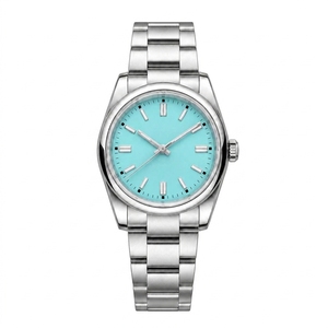 Montre mécanique, bracelet en acier inoxydable, montre-bracelet analogique à quartz, style business décontracté - Product Image 4