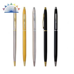 Stylo bille métallique torsadé fin personnalisé pour hôtel - Product Image 2