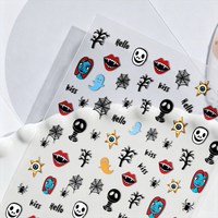Autocollants 3D d'Halloween effrayants en gros : Fantômes, Lèvres de vampire, Toiles d'araignée – Décorations adhésives pour ongles DIY