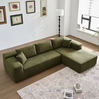 Canapé d'angle modulaire en tissu en forme de L, prêt à être expédié, pour salon, hôtel, vente en gros, stock disponible