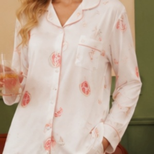 Pijamas de Bambú Personalizadas de Fábrica, Se Proporcionan Muestras, Ropa de Dormir para Mujer Estampada, Pijama Femenina de <span class=keywords><strong>Dos</strong></span> Piezas, Ropa para Mujer - Product Image 4
