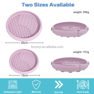 Food Grade Dog Lick Mat Plate Silicone Honeycomb <b>Cat</b> Slow <b>Feeder</b> Bowl with Two Sizes - Product Image 3