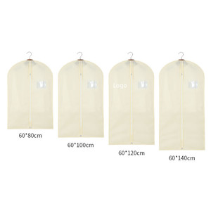 Housse de costume non tissée avec fenêtre transparente en PVC et fermeture éclair, idéale pour l'affichage en magasin, housse de vêtement en gros - Product Image 1