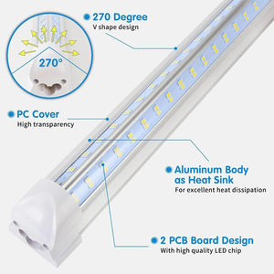 Luces de tubo LED blancas transparentes de 120cm, <span class=keywords><strong>18W</strong></span>, 6000K, IP65, PC, taller, garaje, 4 pies, 110V, se puede conectar, tira de luz integrada en forma de V - Product Image 4