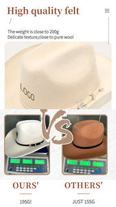 Bán Buôn Truyền Nhiệt In Ấn Phương Tây Rộng vành Người Đàn Ông Cổ Điển Người Phụ Nữ Len Cảm Thấy Pro Cao Bồi Fedora <span class=keywords><strong>Hat</strong></span> Cao Bồi Cowboy Cowgirl <span class=keywords><strong>Hat</strong></span> Nhà Cung Cấp - Product Image 4