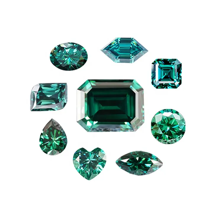 SICGEM 1 Carat Oval Marquise Emerald Pear Round Cut Dark Light Green Moissanite Loose Gem Stones Price Per Carat