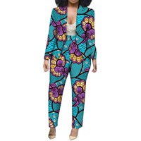 Ensembles de costumes pour femmes 2026 : Blazer et pantalon imprimés fleuris, tenues de bureau élégantes, ensembles de pantalons africains tendance pour femmes