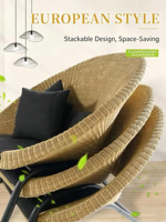 Ensemble de canapés d'extérieur en rotin PE imperméable, canapé simple ou double avec table basse pour villa, hôtel, jardin, balcon