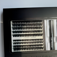 Kit de cils en grappe DIY personnalisables en gros, 80D préfabriqués, volume 9-16mm, faux cils en vison de longueurs mixtes
