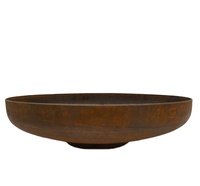 Brasero rond en acier corten de 30 pouces, robuste, avec trous de drainage pour jardin extérieur