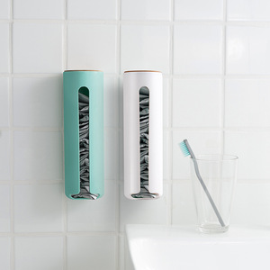 Wall Mounted Garbage Bag <b>Storage</b> <b>Box</b> Round White Covered <b>Kitchen</b> Bathroom Plastic Bag Holder Nordic Style - Product Image 4