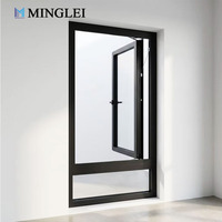 Ventana Abatible Moderna de Aluminio NFRC con Aislamiento Térmico, Triple Acristalamiento, para Uso Residencial, con Mosquitera de Nailon