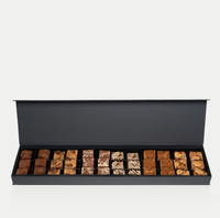 Nouveau style feuille d'or rose boîte à brownie emballage flip magnétique boîte cadeau papier boîte alimentaire