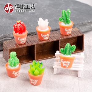 Miniatures de plantes succulentes artificielles en pot, décorations en résine pour aménagement paysager de table, style A F - Product Image 5