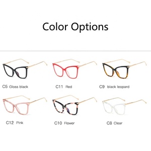 Compre 1 Obtenga 1 ojo de gato TR90 marco 97152 barato gafas en línea personalización astigmatismo 0 ~ 200 anteojos ópticos - Product Image 4