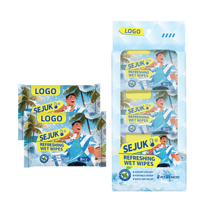 OEM ODM Lingettes rafraîchissantes sans <span class=keywords><strong>alcool</strong></span> pour bébé pour poussette Pack refermable 8 pièces parfum <span class=keywords><strong>menthe</strong></span> - Product Image 6