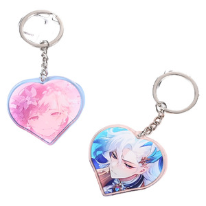 Porte-clés en acrylique Yati en forme de cœur, personnalisable avec un personnage d'anime, pour cadeau et breloque de sac - Product Image 4