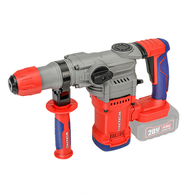 WORKPRO 20V Cordless Brushless Rotary Hammer Drill Heavy Duty Multi-Functional Concrete Drill High-Performance Li-ion Battery
